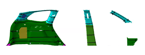 側圍護板皮紋方向